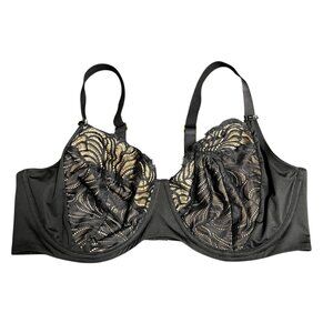 Ava & Viv Bra‎ Black Lace Unlined Underwire Adjustable Clasp Back 42DD